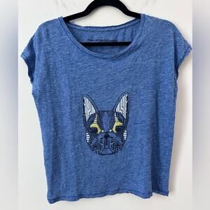 Comptoir Des Cotonniers Heather Blue Frenchie Tee Size Medium